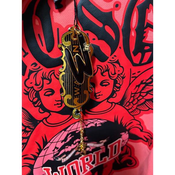 Watson Luxe Larger Than Life Hoodie Red Graphic Angels Size L NWT Streetwear - Picture 12 of 14